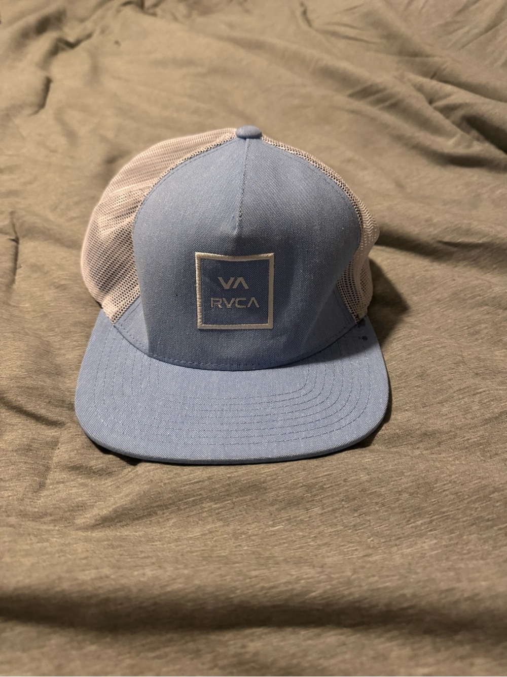 RVCA Light Blue and Cream Mesh Trucker Hat